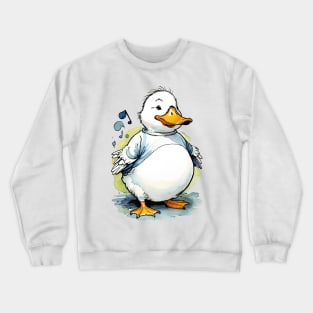 Cute fat duck singing Crewneck Sweatshirt